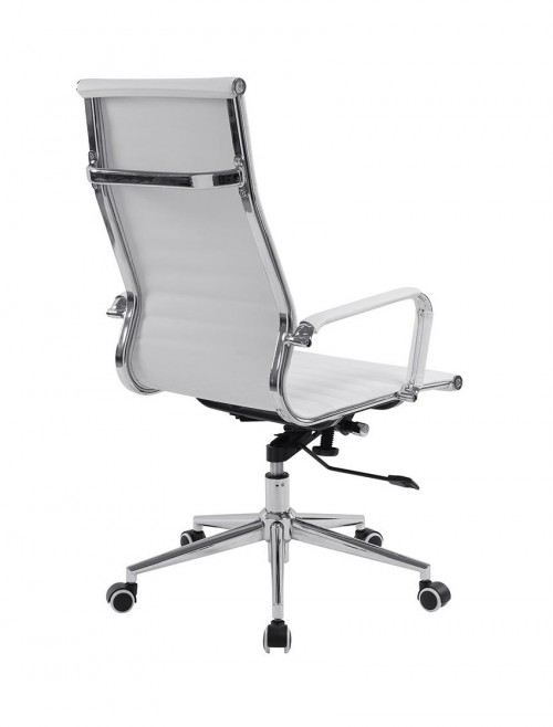 Bonded Leather White Office Chair Aura High Back BCL/9003/WH by Eliza Tinsley - enlarged view