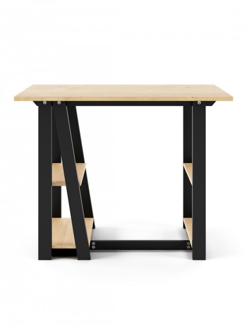 Home Office Desk Oak and Black Penzance Compact Study Desk AW3140 by Alphason - enlarged view