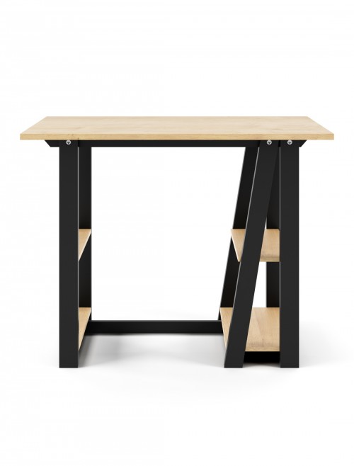 Home Office Desk Oak and Black Penzance Compact Study Desk AW3140 by Alphason - enlarged view