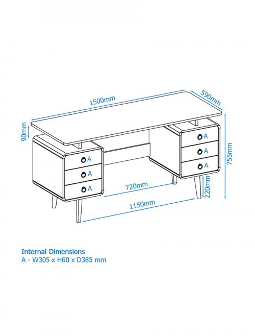 Home Office Desk Mixed Wood Somerset Computer Desk AW3110 by Alphason Dorel - enlarged view