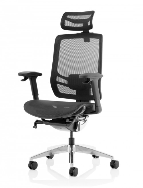 Mesh Office Chair Black Ergo Click 24hr Chair with Headrest KC0297 by Dynamic