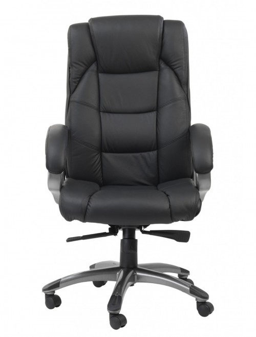 Office Chair Black Leather Faced Northland Executive Chair AOC6332-L-BK by Alphason