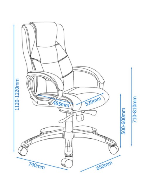 Office Chair Brown Leather Faced Northland Executive Chair AOC6332-L-BR by Alphason - enlarged view