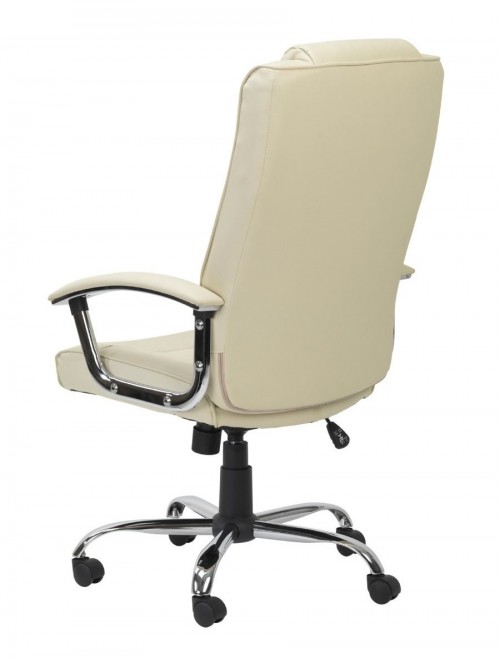 Office Chair Cream Leather Faced Houston Executive Chair AOC4201A-L-CM by Alphason - enlarged view