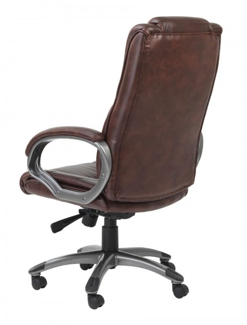 Office Chair Brown Leather Faced Northland Executive Chair AOC6332-L-BR by Alphason - enlarged view