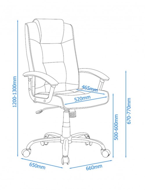 Office Chair Cream Leather Faced Houston Executive Chair AOC4201A-L-CM by Alphason - enlarged view