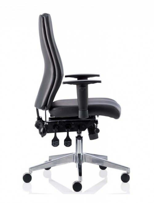 Office Chair Black Bonded Leather Onyx 24 Hour Ergo Computer Chair OP000099 by Dynamic - enlarged view