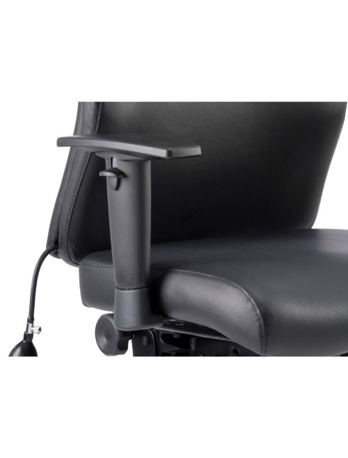 Office Chair Black Bonded Leather Onyx 24 Hour Ergo Computer Chair OP000099 by Dynamic - enlarged view