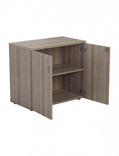 Office Storage Cupboard Grey Oak Desk High Cupboard WDS745CPGO by TC