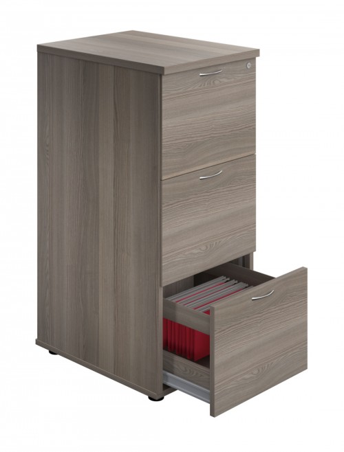 Office Storage Grey Oak Filing Cabinet 3 Drawer TES3FCGO by TC - enlarged view