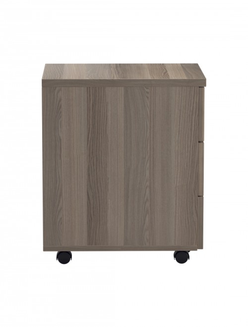 Office Storage Grey Oak 3 Drawer Mobile Pedestal TESMP3GO by TC - enlarged view