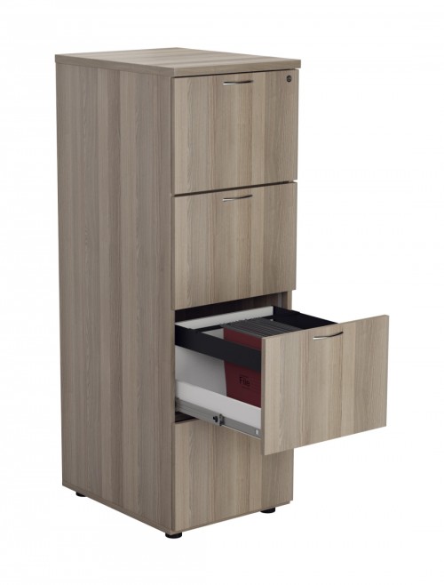 Office Storage Grey Oak Filing Cabinet 4 Drawer TES4FCGO by TC