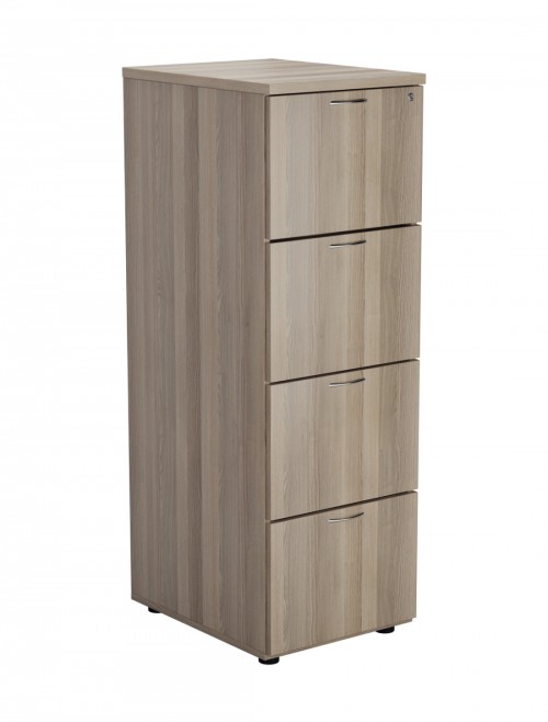 Office Storage Grey Oak Filing Cabinet 4 Drawer TES4FCGO by TC - enlarged view