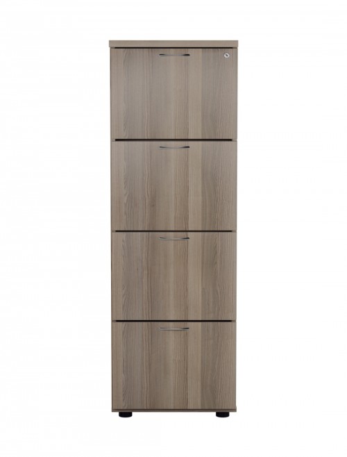 Office Storage Grey Oak Filing Cabinet 4 Drawer TES4FCGO by TC - enlarged view