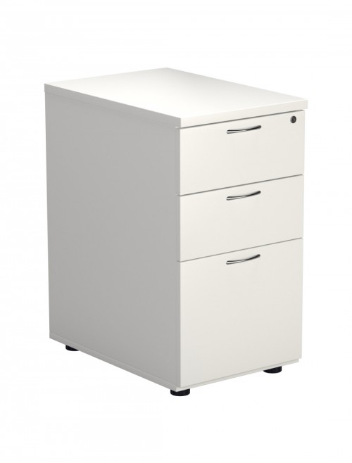 Office Storage White 3 Drawer Desk High Pedestal TESDHP3WH by TC - enlarged view