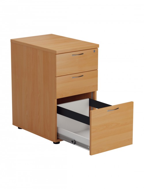 Office Storage Beech 3 Drawer Desk High Pedestal TESDHP3BE2 by TC - enlarged view