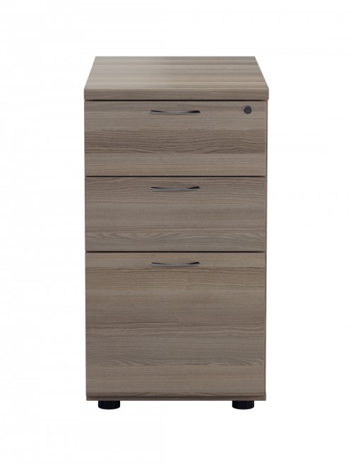 Office Storage Grey Oak 3 Drawer Desk High Pedestal TESDHP3/800GO by TC - enlarged view