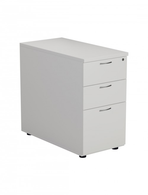 Office Storage White 3 Drawer Desk High Pedestal TESDHP3/800WH by TC - enlarged view