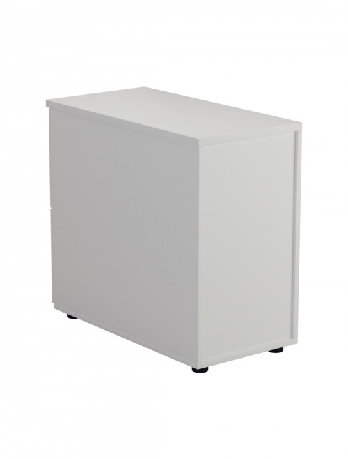 Office Storage White 3 Drawer Desk High Pedestal TESDHP3/800WH by TC - enlarged view