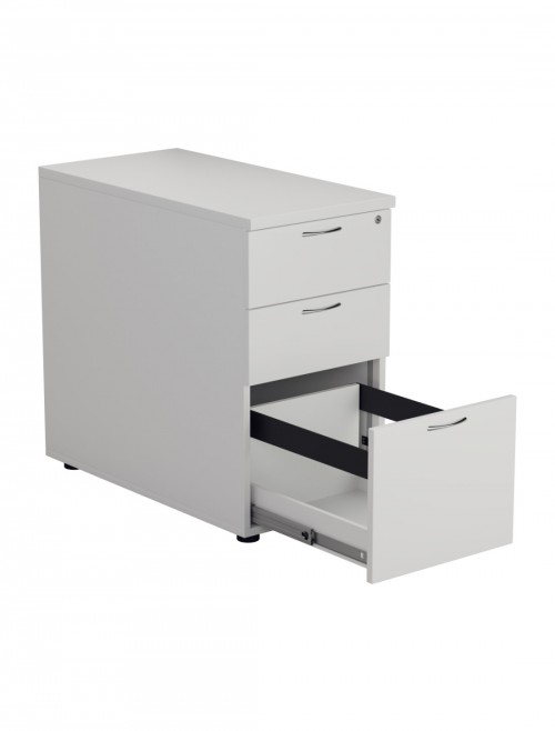 Office Storage White 3 Drawer Desk High Pedestal TESDHP3/800WH by TC - enlarged view