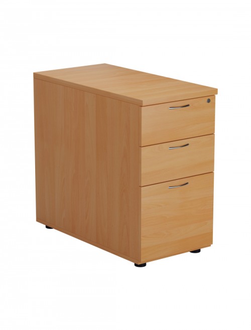 Office Storage Beech 3 Drawer Desk High Pedestal TESDHP3/800BE2 by TC - enlarged view