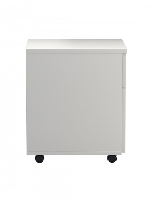 Office Storage White 2 Drawer Mobile Pedestal TESMP2WH by TC - enlarged view