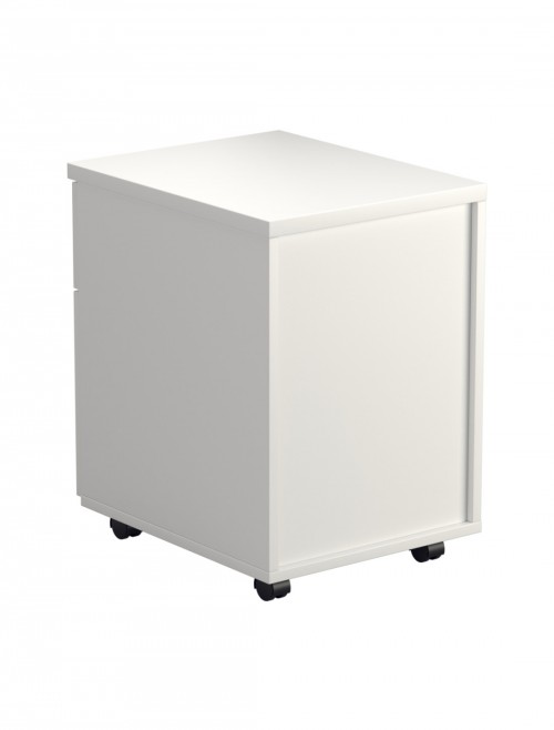 Office Storage White 2 Drawer Mobile Pedestal TESMP2WH by TC - enlarged view