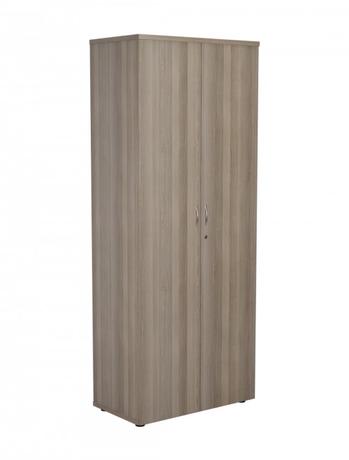 Office Cupboard Grey Oak 2000mm Tall Office Storage Cupboard WDS2045CPGO by TC - enlarged view