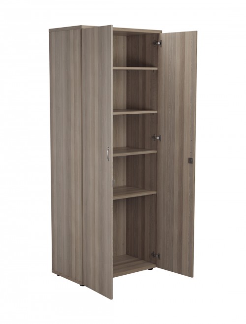 Office Cupboard Grey Oak 2000mm Tall Office Storage Cupboard WDS2045CPGO by TC - enlarged view