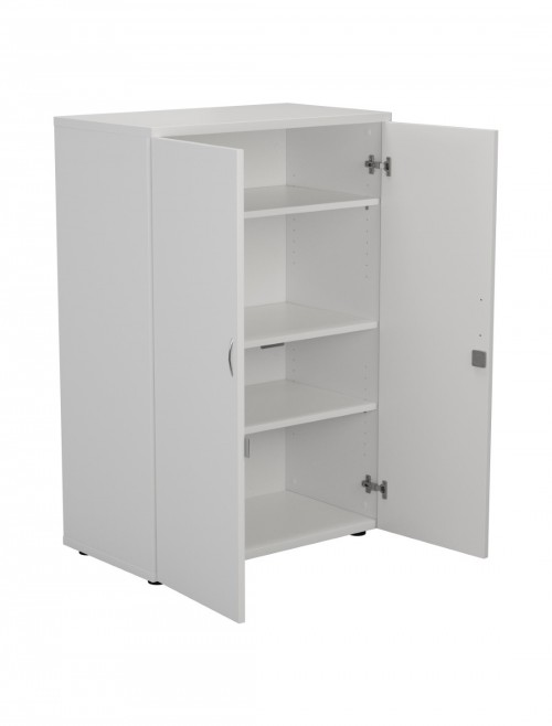 Office Cupboard White 1200mm Office Storage Cupboard WDS1245CPWH by TC - enlarged view