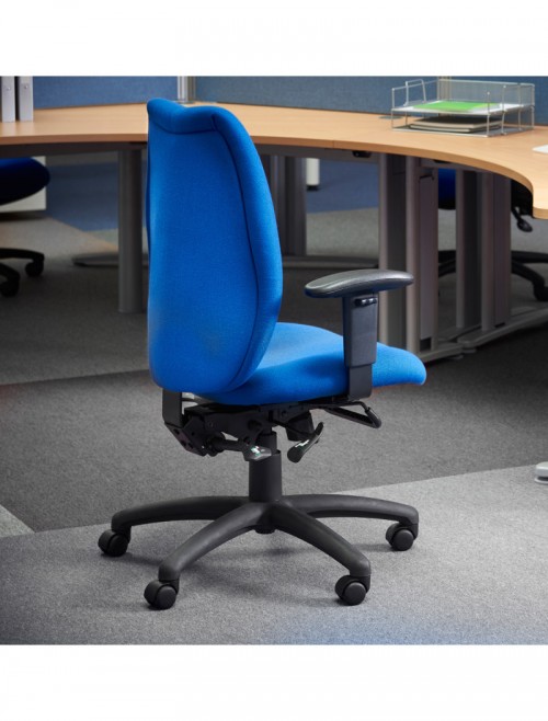 Office Chairs Cornwall Multi-Functional Blue Fabric High Back Operators Chair CWL300K2-B - enlarged view