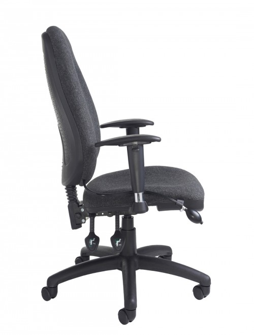 Office Chairs Charcoal Sofia Fabric High Back Managers Chair SOF300T1-C by Dams - enlarged view