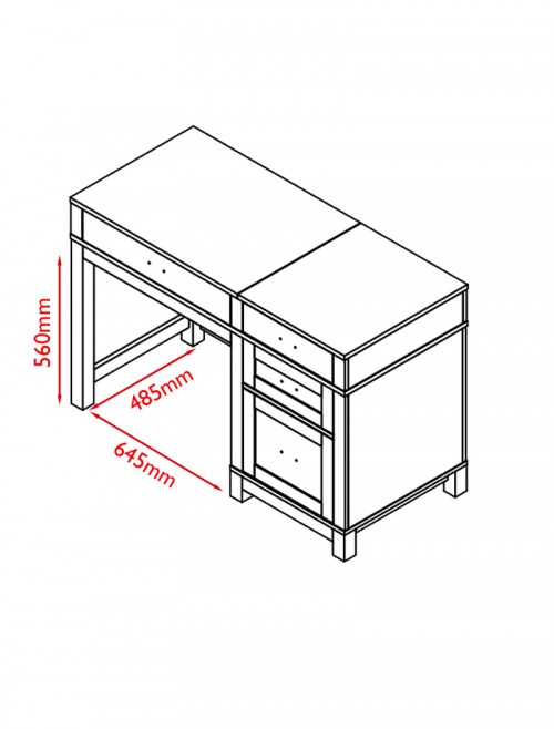 Home Office Desk Grey Carver Lift-Top Computer Desk 9257096COMUK by Alphason Dorel - enlarged view