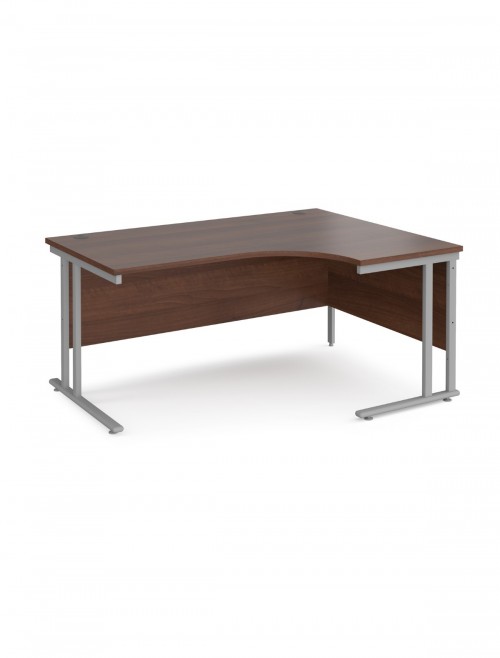 Righ Ergo Walnut Office Desk 1600mm Wide Maestro 25 and Desk High Pedestal EBS16RW by Dams - enlarged view