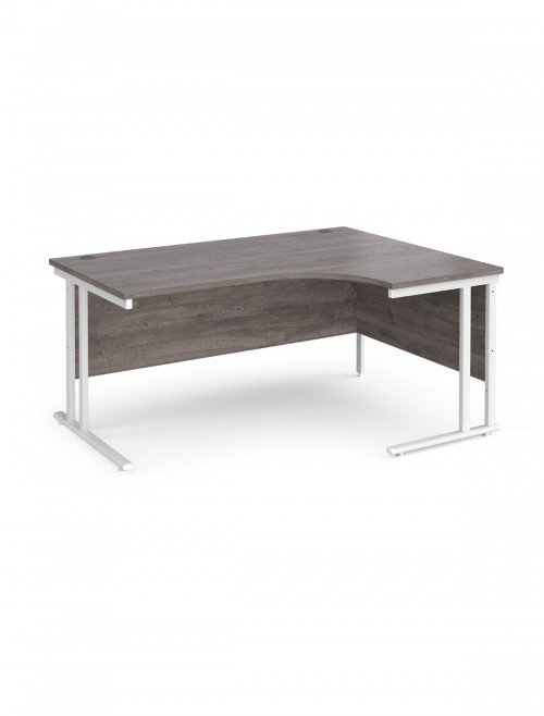 Right Ergo Grey Oak Office Desk 1600mm Wide Maestro 25 and Desk High Pedestal EBWH16RGO by Dams - enlarged view