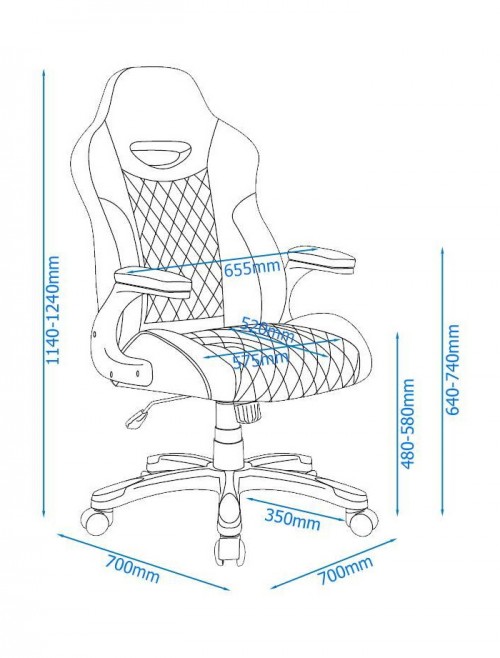 Office Chair Black Silverstone Gaming Chair AOC2282BLK by Alphason - enlarged view