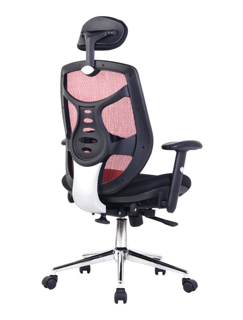 Mesh Office Chair Red Polaris Executive Chair with Headrest BCM/K113/RD by Eliza Tinsley - enlarged view