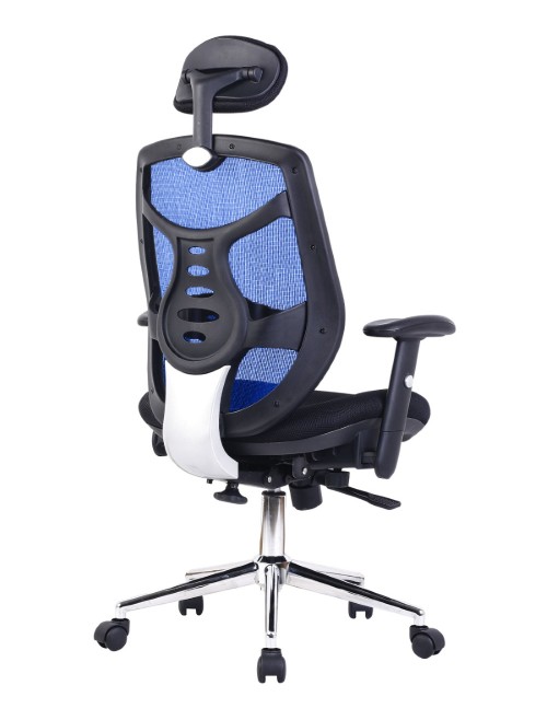 Mesh Office Chair Blue Polaris Executive Chair with Headrest BCM/K113/BL by Eliza Tinsley - enlarged view