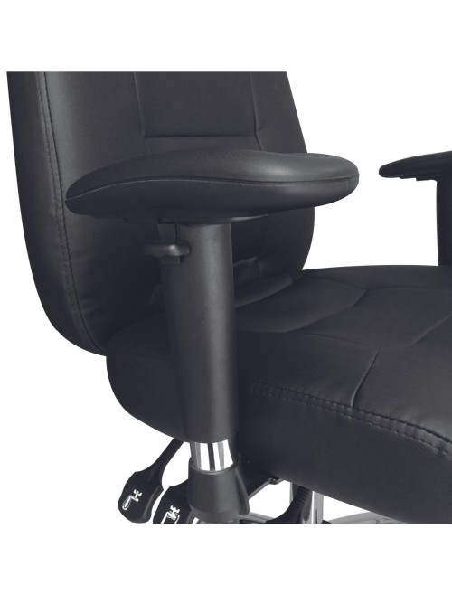 Black Office Chair Leather Faced Babylon 24 Hour Operator Chair BCL/R440/BK by Eliza Tinsley - enlarged view