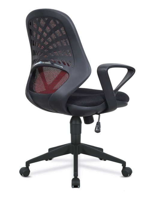 Mesh Office Chair Red Lattice Operators Chair BCM/K116/RD by Eliza Tinsley - enlarged view