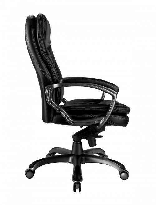 Office Chairs - Kiev Leather Office Chair BCL/U646/LBK - enlarged view