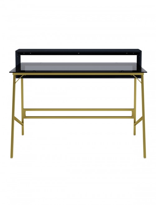 Home Office Desk Black and Gold Morgan Computer Desk AW21924 by Alphason - enlarged view