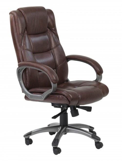 Office Chair Brown Leather Faced Northland Executive Chair AOC6332-L-BR by Alphason