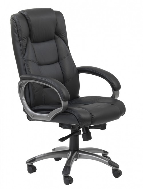 Office Chair Black Leather Faced Northland Executive Chair AOC6332-L-BK by Alphason - enlarged view