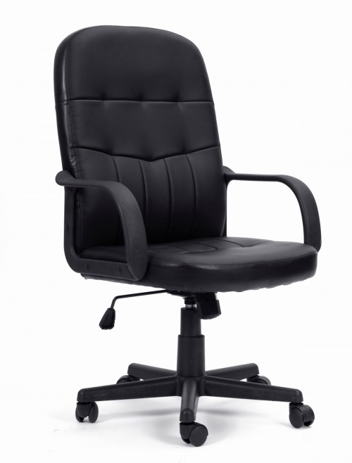 Black Office Chair Orion Bonded Leather Manager Chair BCL/Z2207/BK by Eliza Tinsley - enlarged view