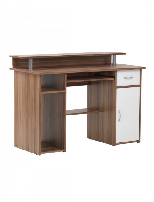 Home Office Desk Walnut Albany Computer Desk AW12362-W by Alphason - enlarged view