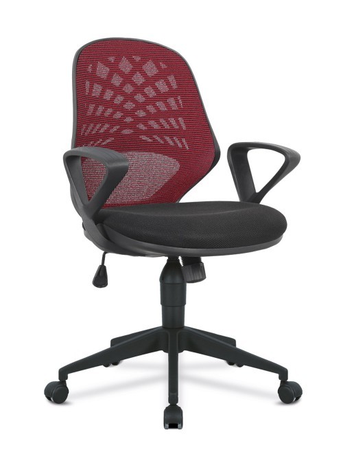 Mesh Office Chair Red Lattice Operators Chair BCM/K116/RD by Eliza Tinsley - enlarged view