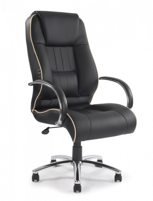 Office Chair Black Leather Faced Dijon Executive Chair DPA9211ATG/LBK by Eliza Tinsley - enlarged view