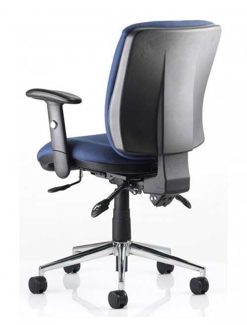 Office Chairs Blue Chiro Medium Back Fabric Operator Chair OP000011 by Dynamic - enlarged view