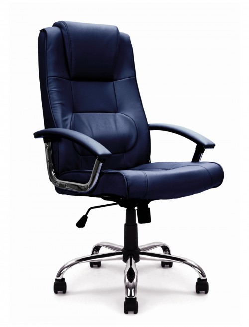 Office Chair Blue Leather Westminster Executive Chair DPA2008ATG/LBL by Eliza Tinsley